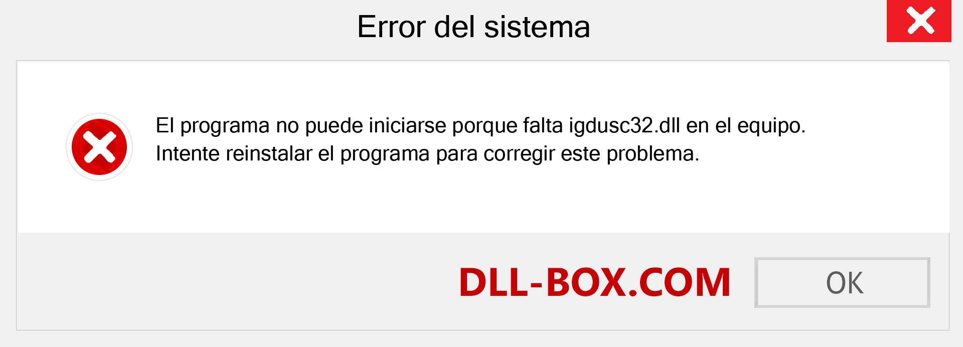 ¿Falta el archivo igdusc32.dll ?. Descargar para Windows 7, 8, 10 - Corregir igdusc32 dll Missing Error en Windows, fotos, imágenes